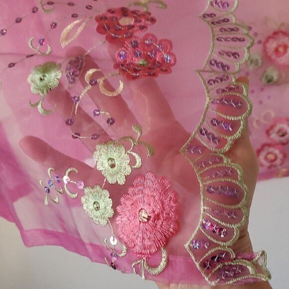 Valance  3 Set Cutain Pink - Picture 2 of 4